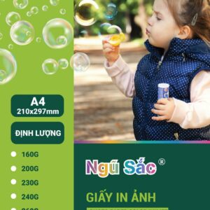 Giấy in ảnh Ngũ Sắc A4 2 mặt 260gsm 50 tờ