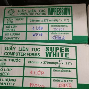 Giấy liên tục 4 liên 240x279mm - chia 2