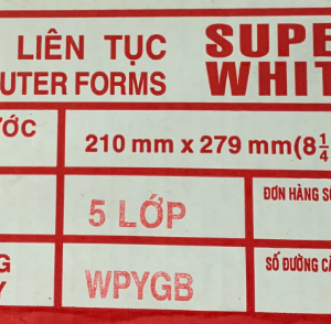 Giấy liên tục 5 liên 210x279mm