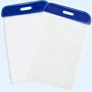 Bao thẻ nhựa trong cứng viền xanh - dọc