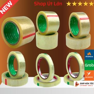 1 Cuộn Băng keo trong, rộng 1cm, 1.2cm, 2.4cm, 3.5cm, 4cm, 6cm, 7cm - 100yard, lõi giấy 3mm