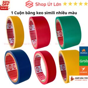 1 Cuộn băng keo simili nhiều màu, rộng 2.4cm - 3.6cm - 4.7cm, dài 7.5 mét - 12 mét, lõi giấy 3mm