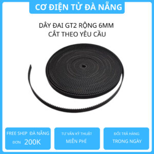 1 mét Dây đai GT2 bản 6mm cao su lõi dù loại tốt cho Máy in 3D, làm đồ án