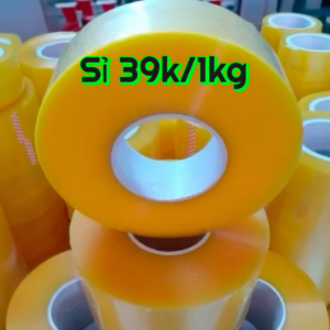 Băng dính đóng hàng siêu dính không bong mép 0.5kg và 1kg màu trong suốt vàng đục