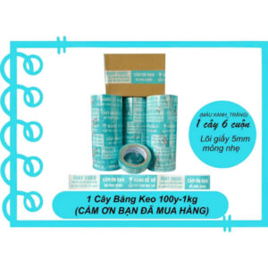 Combo 6 cuộn băng keo Xanh 3 trong 1 1kg/cây (1 cây 6 cuộn)