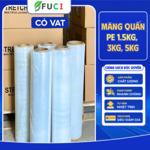 Màng PE 50cm (có vát) 3kg lõi nhỏ, đóng gói hàng hoá, màng chít quấn hàng khổ (từ 1.5kg đến 3kg, 5kg)