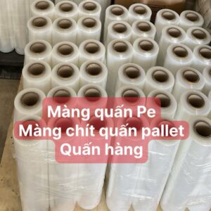 Màng PE (giá sỉ có VÁT) nhiều quy cách 50cm -3kg. 2,5kg, 5kg. Màng Pallet đóng gói Hàng Hoá, Quấn Vali, dùng trong spa
