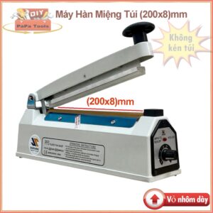 Máy Hàn Miệng Túi (200x8)mm PapaTools - Ruixiang PFS-200 Ko Kén Túi, Vỏ Hợp Kim Nhôm Chắc Chắn