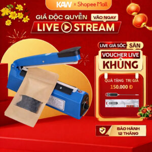 Máy Hàn Miệng Túi Cao Cấp KAW PFS 20-30-40cm, 8 Mức Nhiệt, Bảo Quản Thực Phẩm, Mối Hàn Chắc, Bền Đẹp