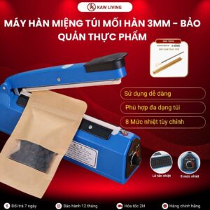 Máy hàn miệng túi KAW, niêm phong bảo quản thực phẩm PFS 200, 300, 400 sử dụng dễ dàng, BH 12 Tháng