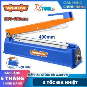 Máy hàn miệng túi nilon túi Zip 400mm WADFOW WXY1004 dập tay, bọc sản phẩm, cắt màng co, gia nhiệt nhanh, ép chính xác