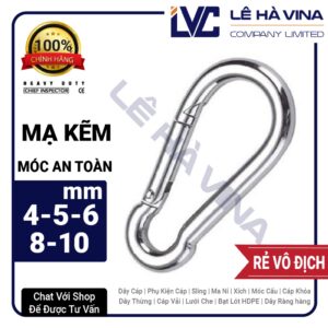 Móc Khóa An Toàn Carabiner Thép Cao Cấp 4mm 5mm 6mm 8mm - LÊ HÀ VINA