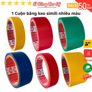 SKU243 - 1 Cuộn băng keo simili nhiều màu, rộng 2.4cm - 3.6cm - 4.7cm, dài 7.5 mét - 12 mét, lõi giấy 3mm