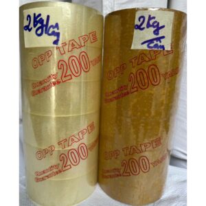 băng keo trong đục 5p- 2kg - 200y đủ ya. lõi mỏng 5li usa độ dính cao.