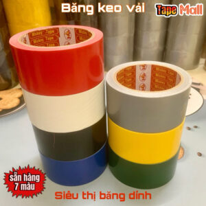 (rẻ top1) Băng dính, Băng keo vải sẵn 7màu, khổ 5cm x 10m vá bạt dán thảm dán sân cầu lông siêu dính